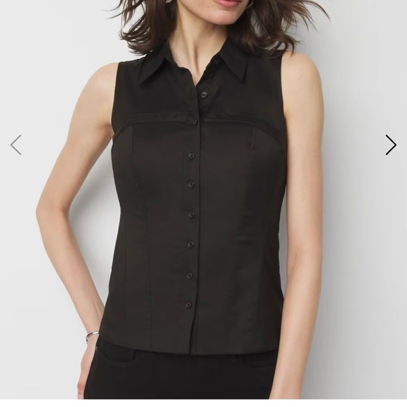 White House Black Market Tops - WHBM Petite sleeveless poplin corset shirt- size 12P
